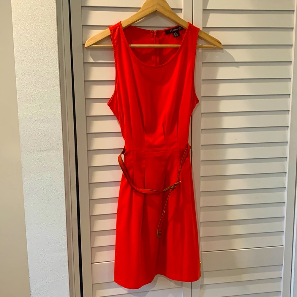 Orange Belted Minidress